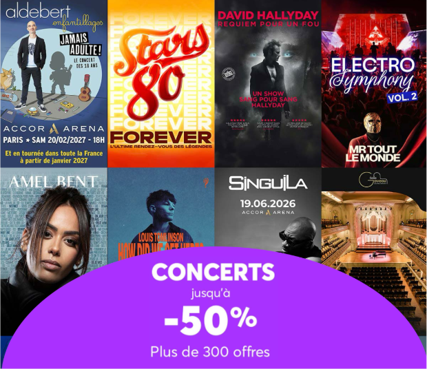 Concerts à prix mini • jusqu'à -50%